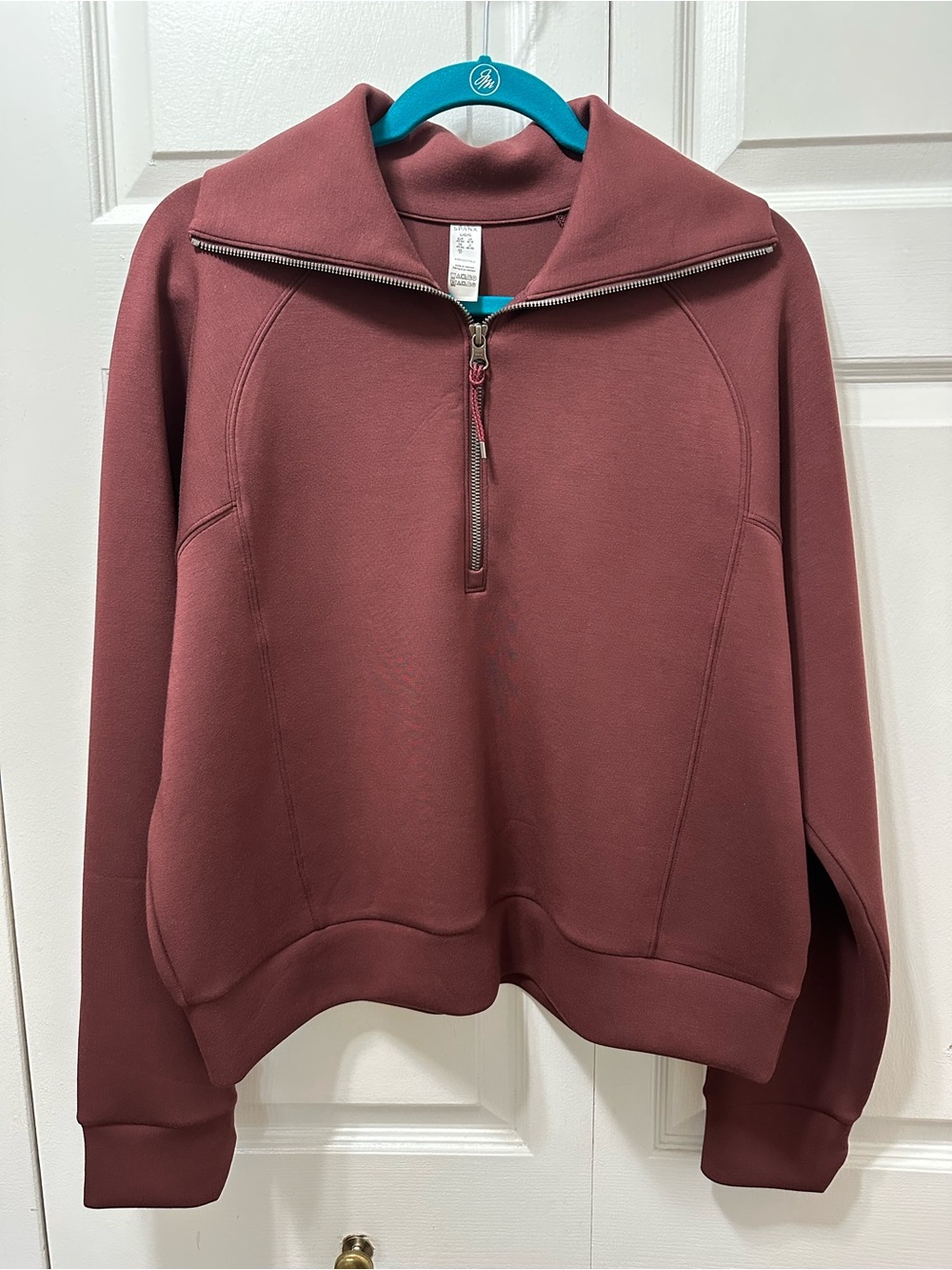 SPANX Air Essentials Half Zip in Spice